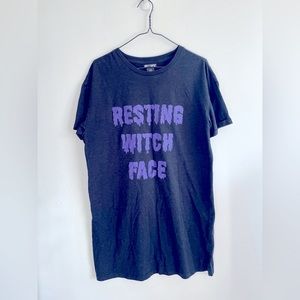 Hot Topic “Resting Witch Face” Graphic T-shirt Dress Sz Med